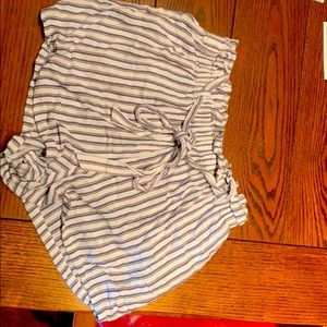 high rise paper bag shorts